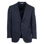 Canali // Herringbone Wool 2 Button Portly Fit Suit // Blue (US: 46R)