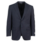 Canali // Travel Wool 2 Button Portly Fit Suit // Black (US: 46S)