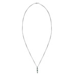 Vintage Bliss 18k White Gold Diamond + Emerald Necklace // Chain: 16"
