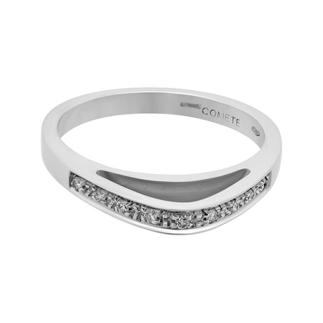 Vintage Comete Gioelli 18k White Gold Diamond Ring // Ring Size: 7.25