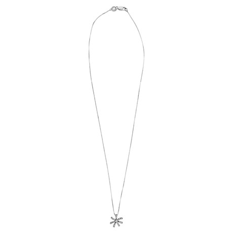 Vintage Comete Gioelli 18k White Gold Diamond Starfish Necklace // Chain: 16"