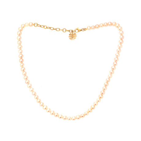 Vintage Mimi Milano 18k Yellow Gold Pearl Necklace // Chain:12"