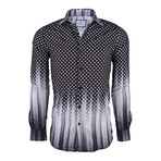 Checkered Gradient Button Down Shirt // Black (L)