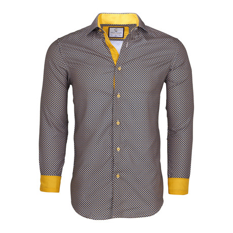 Geometric Button Down Shirt // Yellow (S)
