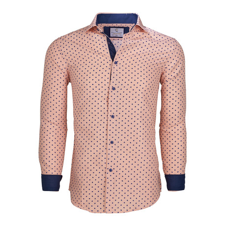 Geometric Button Down Shirt // Orange (S)