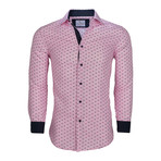 Geometric Button Down Shirt // Pink (S)