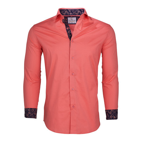 Solid Button Down Shirt // Orange (S)
