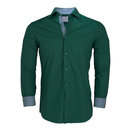 Solid Button Down Shirt // Green (S)