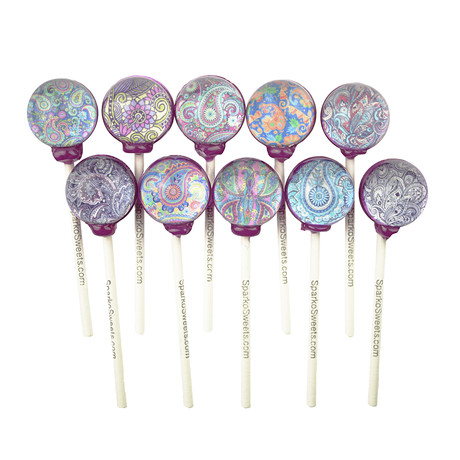 Paisley Picture Lollipops // 10-Pieces