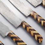 Etched J2 Steel Kitchen Knives // Set Of 5 // KCH-112