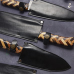Etched J2 Steel Kitchen Knives // Set Of 5 // KCH-112