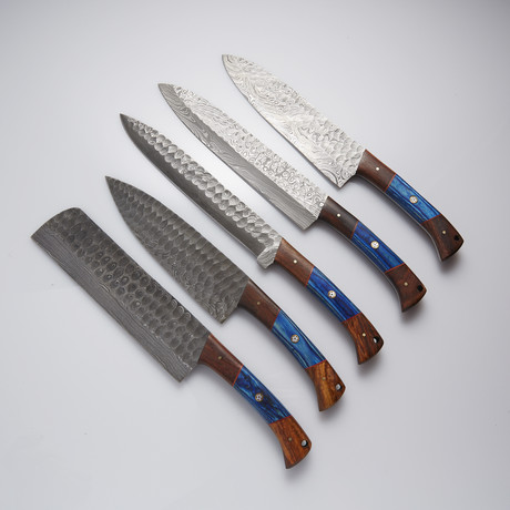 Damascus Chef Knives // Set Of 5 // KCH-126