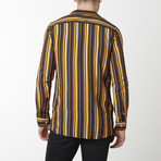Striped Camp Collar Shirt // Brown Stripe (2XL)