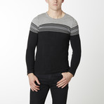 Stripes + Stars Knit Long Sleeve // Black + Grey (XL)