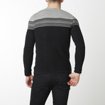 Stripes + Stars Knit Long Sleeve // Black + Grey (XL)