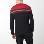 Stripes + Stars Knit Long Sleeve // Navy + Red (XL)