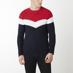 Victory Sweater // Navy + Red (XL)