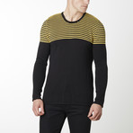 Shoulder Strip Knit Long Sleeve // Black + Yellow (Euro: 42)