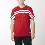 Rugby Striped Short Sleeve Tee // Red (XL)