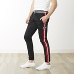 Varsity Stripe Skinny Fit Jogger // Black (XL)