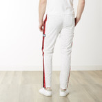 Varsity Stripe Skinny Fit Jogger // Snow Marble (XL)