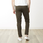 Gold Pinstripe Skinny Fit Jogger // Marled Olive (S)