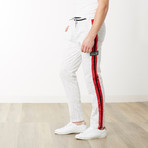 Varsity Stripe Skinny Fit Jogger // Snow Marble (2XL)