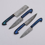 Damascus Chef Knife // 4 Piece Set // 9826