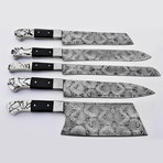 Etched J2 Steel Kitchen Knives // Set Of 5 // KCH-113