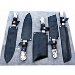 Etched J2 Steel Kitchen Knives // Set Of 5 // KCH-113