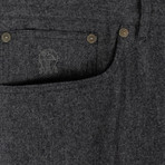 Brunello Cucinelli // Wool Flannel Five Pocket Jeans // Gray (58)