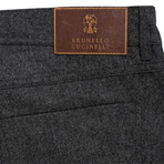 Brunello Cucinelli // Wool Five Pocket Jeans // Charcoal Gray (44)