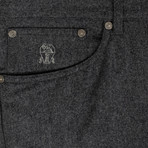 Brunello Cucinelli // Wool Five Pocket Jeans // Charcoal Gray (58)