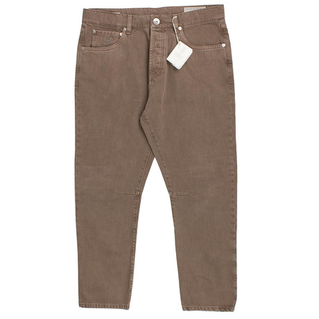 Brunello Cucinelli // Denim Cotton Five Pocket Jeans // Brown (45)
