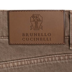 Brunello Cucinelli // Denim Cotton Five Pocket Jeans // Brown (48)