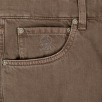 Brunello Cucinelli // Denim Cotton Five Pocket Jeans // Brown (50)