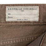 Brunello Cucinelli // Denim Cotton Five Pocket Jeans // Brown (48)