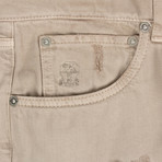 Brunello Cucinelli // Cotton Distressed Five Pocket Pants // Tan (54)
