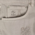 Brunello Cucinelli // Cotton Distressed Denim Jeans // Tan (50)
