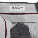 Brunello Cucinelli // Check Cropped Wool Dress Pants // Gray (44)