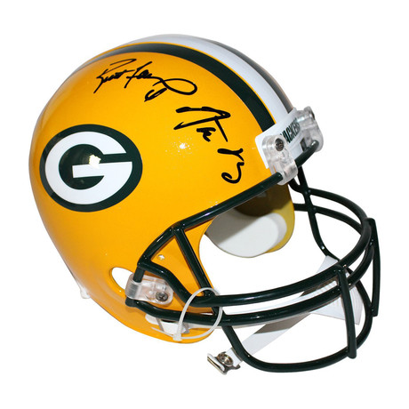 Aaron Rodgers + Brett Favre // Dual Signed Packers Helmet