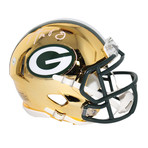 Aaron Rodgers // Signed Green Bay Packers Riddell Mini Chrome Helmet