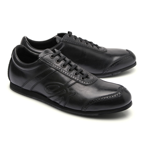 Leather Fashion Sneaker // Pure Black (Euro: 40)