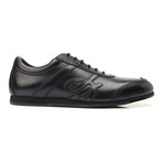 Leather Fashion Sneaker // Pure Black (Euro: 43.5)