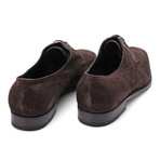Suede Plain Toe Shoe // Brown (Euro: 41)
