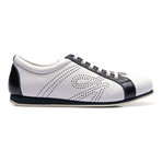 Two Tone Leather Fashion Sneaker // White + Black (Euro: 40)
