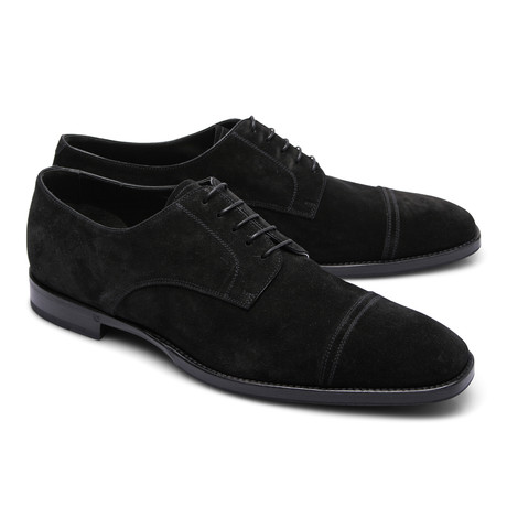 Suede Cap Toe Shoe // Black (Euro: 39.5)