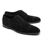 Suede Cap Toe Shoe // Black (Euro: 42.5)