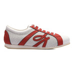 Brioni // Leather Two Tone Fashion Sneaker // White + Red (Euro: 43)