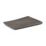 Small Grained Leather Open Side Card Holder Wallet // Brown